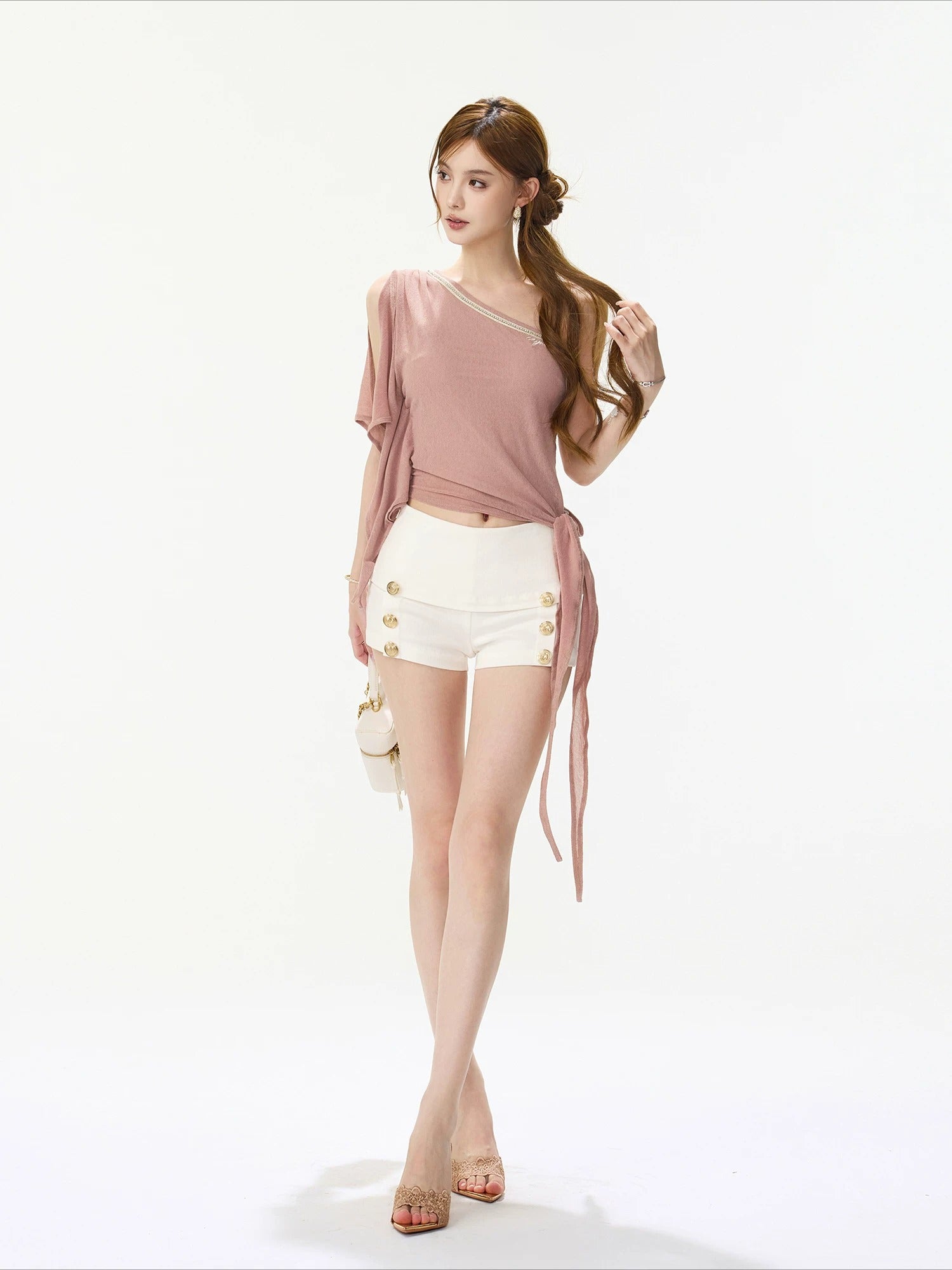 Low Rise Button Shorts