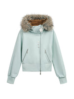 Hooded Cropped Fur Trim Jacket
