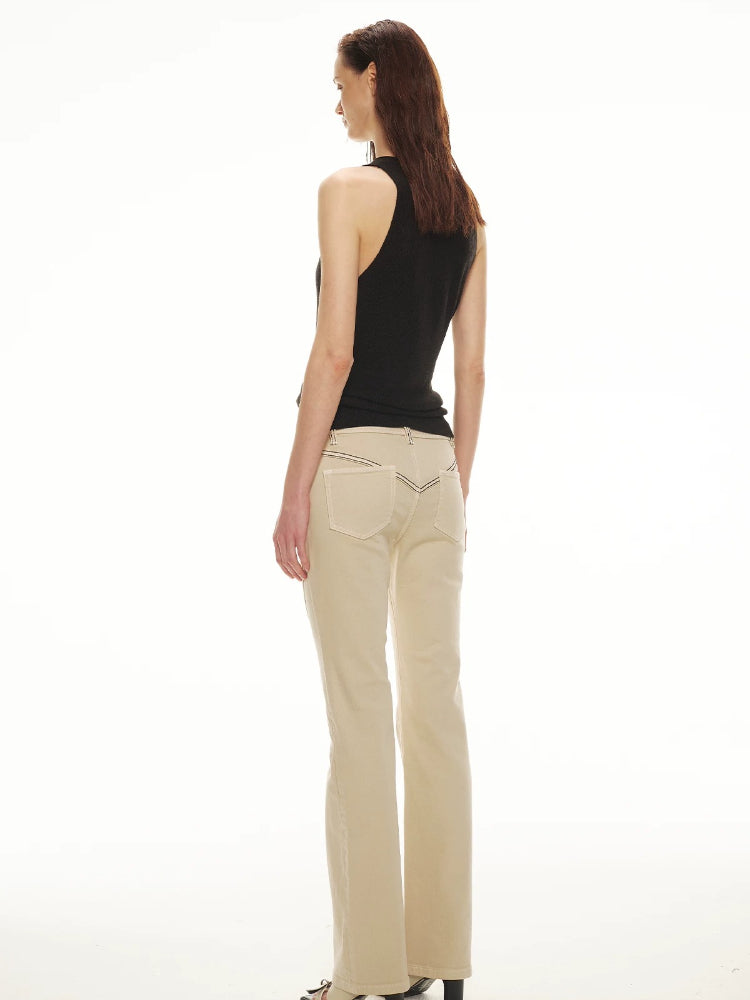 Leather Buckle V-Neck Vest