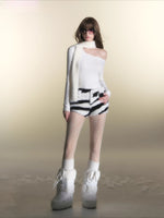 Zebra Print Faux Fur Shorts