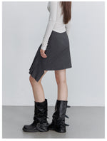 Pleated Buckle Mini Skirt