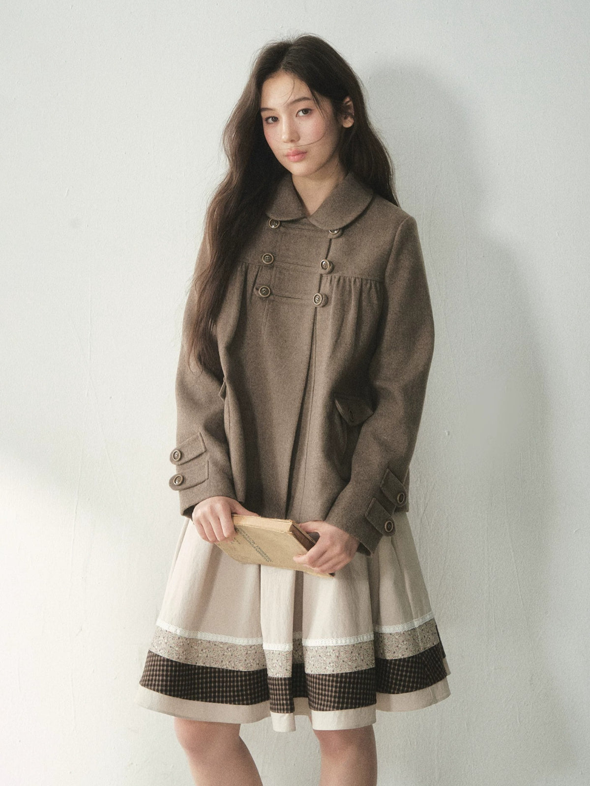 Chestnut Napoleon Wool Blend Coat