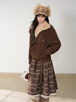Retro Suede Shearling Moto Jacket