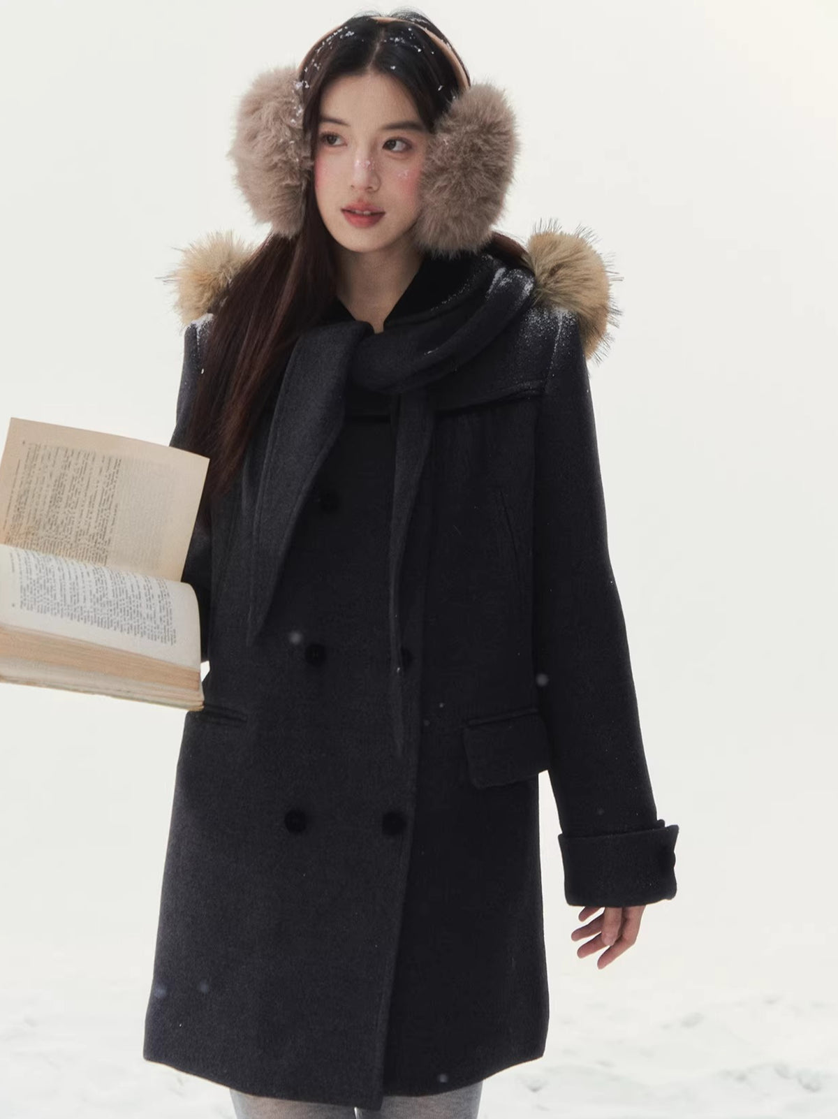 Peter Pan Collar Double-Breasted Coat