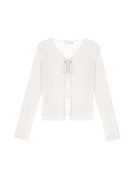 Lace Trim Tie Cardigan