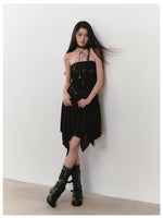 Star Beaded Ruffled Acetate Bustier