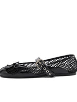 Fishing Net Woven Flat Mary Jane Shoes