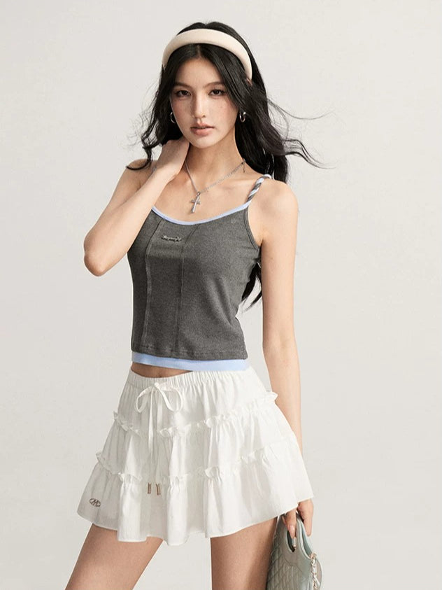 Ruffled Lace Mini Skirt