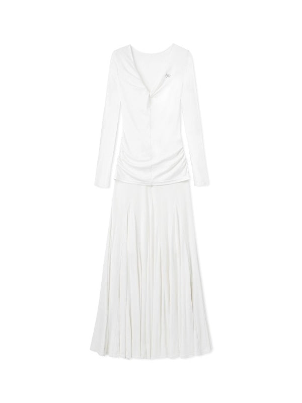Wisteria Knotted V-Neck Dress
