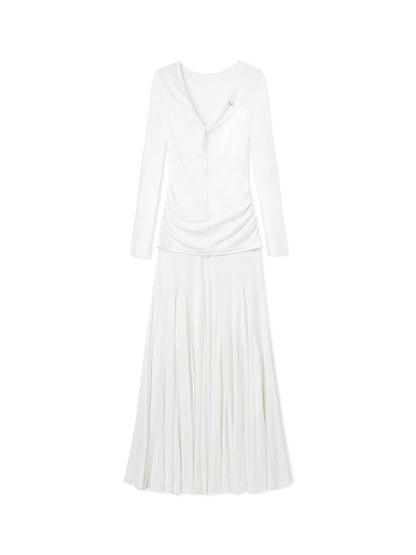 Wisteria Knotted V-Neck Dress
