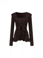 Layered Ruffle-Trim Knit Top