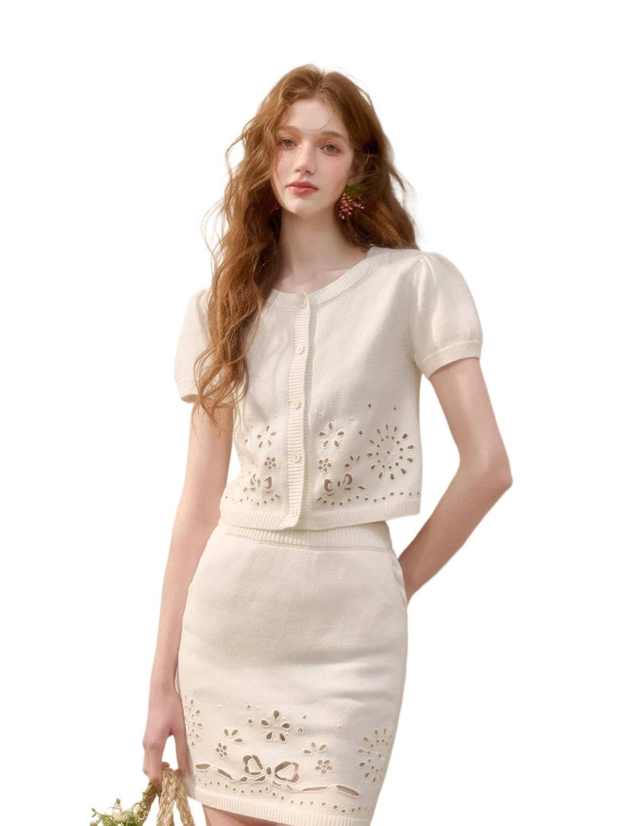 Embroidered Cotton Knit Set