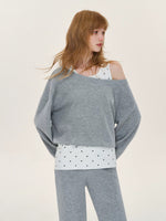 Polka Dot Layered Sweatshirt Set