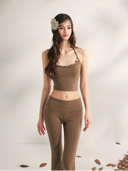 Lazy Weekend Beaded Tank Top &amp; Yoga Pants Set