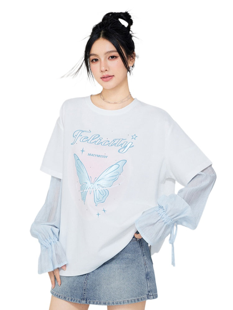 Two-way Wear Butterfly Sunscreen T-shirt