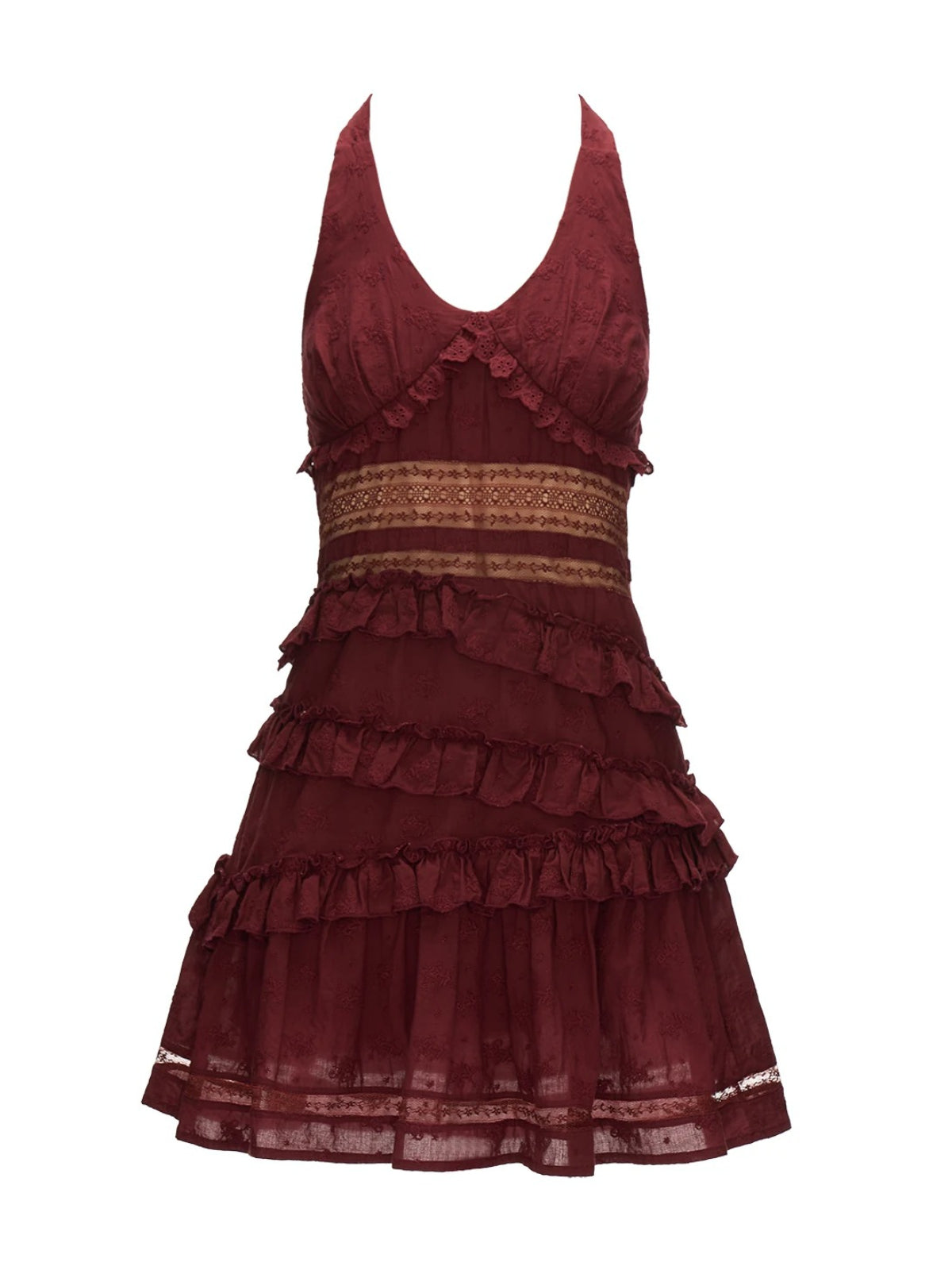 Lace Trim Patchwork Cami Dress