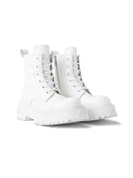 Glazed Platform Leather Boots