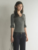 Vintage Stripe V-Neck Top