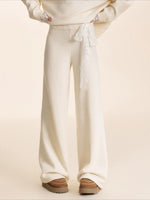 Gray & Apricot Lace-Tie Knit Set