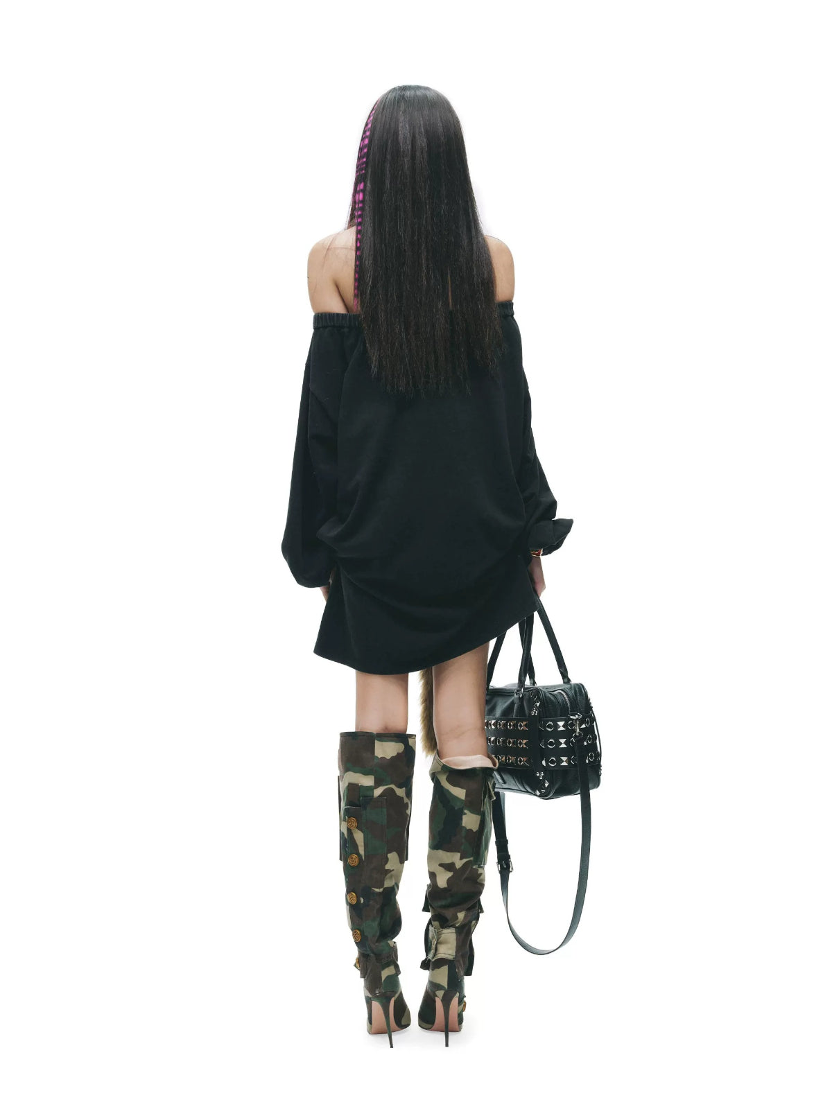 Punk Graffiti Off-Shoulder Tee