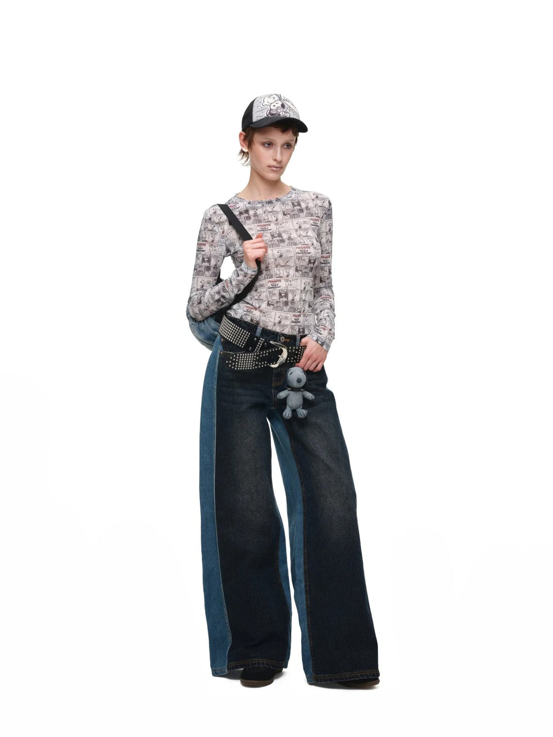 Vintage Newspaper Slim Knit Top