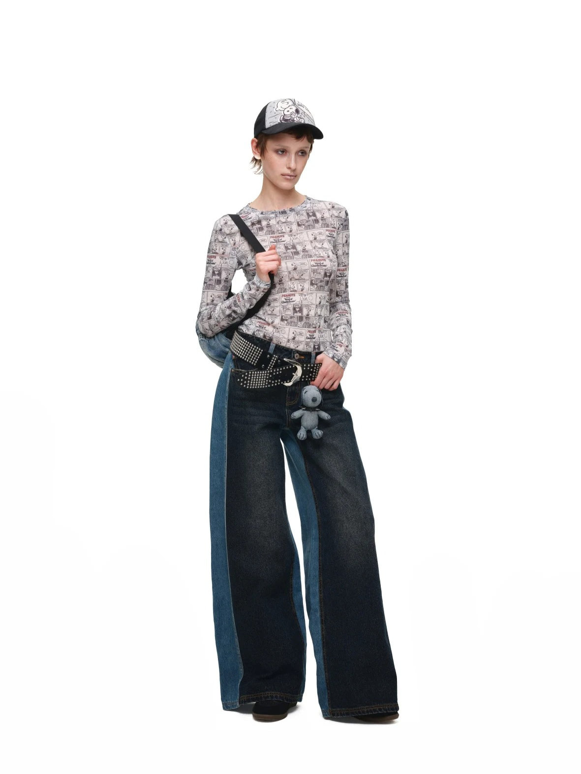Vintage Newspaper Slim Knit Top