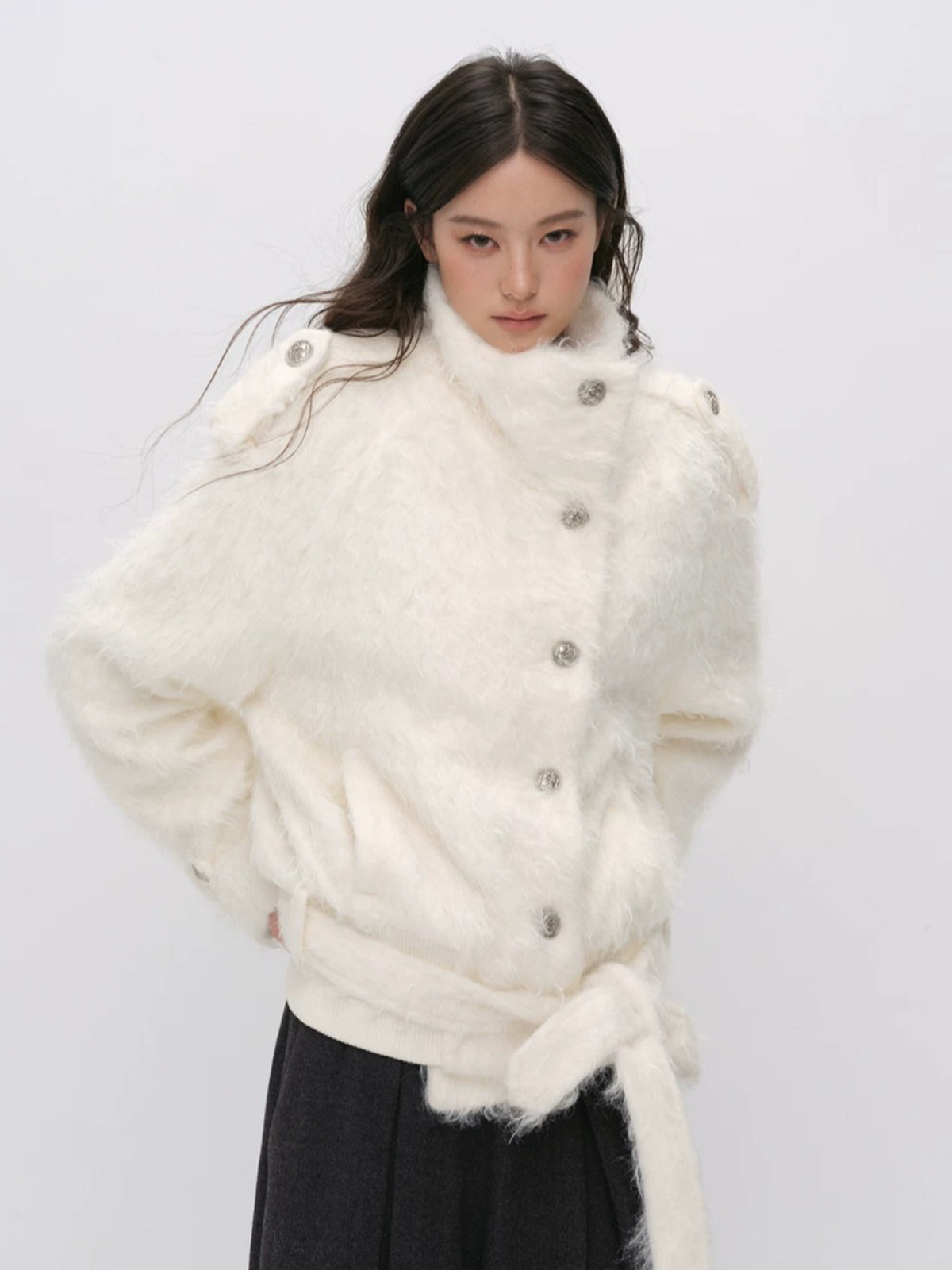 Faux Fur Belted Winter Jacket