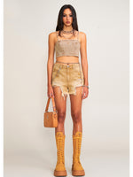 Rage Wild Denim Short Camisole Wild Brown