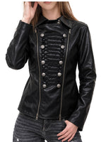 Napoleon Double Zipper Faux Leather Jacket
