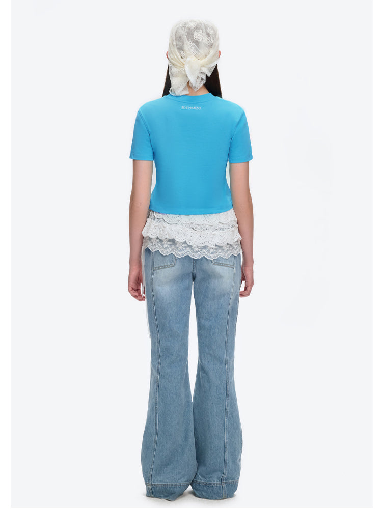 Detachable Semi-three-dimensional Bear Illustration T-shirt
