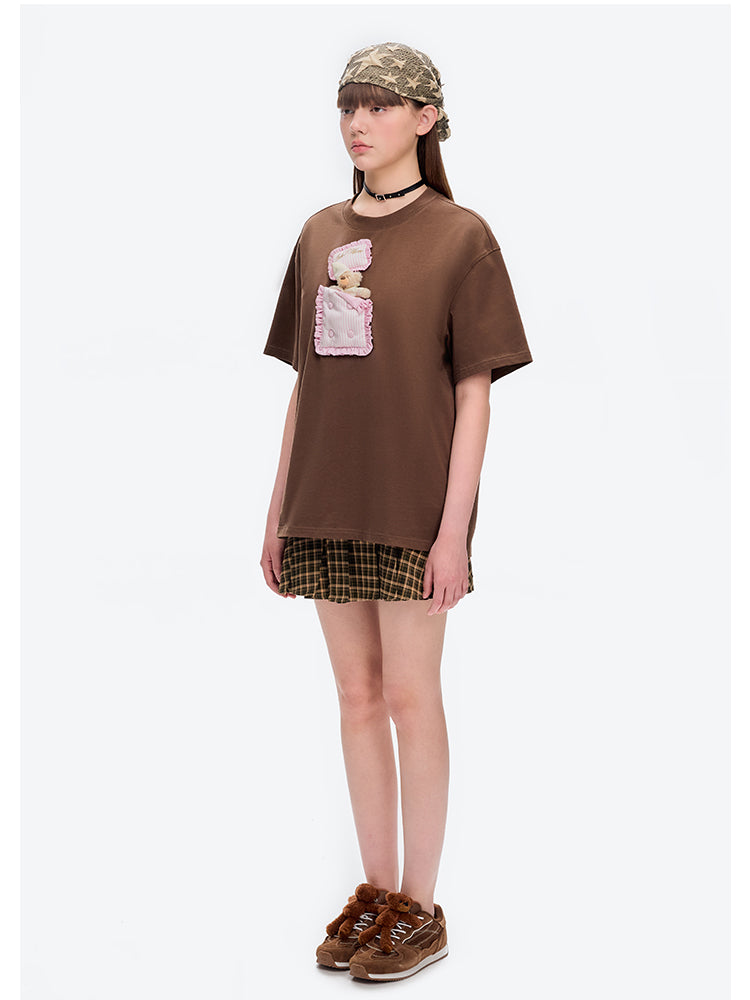 Sleepy Bear Contrast Cotton T-shirt