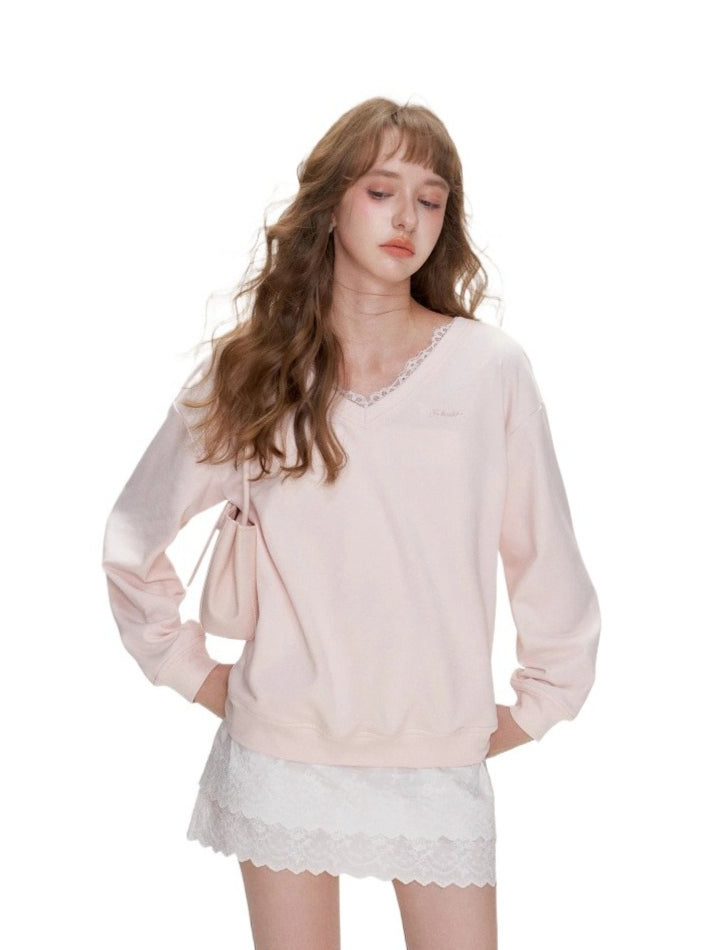 Lace Bow Sweatshirt