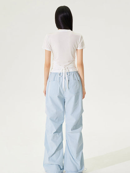 Fake Two-piece Cool Tie-front Regular Shoulder T-shirt