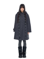 Hooded Vintage Wool Blend Coat