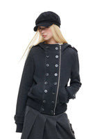 Double-Breasted Utility Cropped Jacket