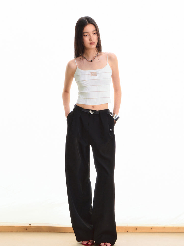 3D Pleated Suit Pants