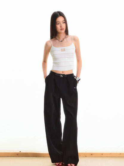 3D Pleated Suit Pants