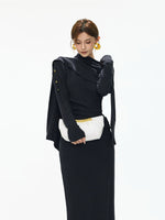 Detachable Shawl Knit Skirt Set