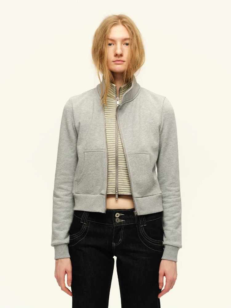 Double Zip Sweatshirt Jacket