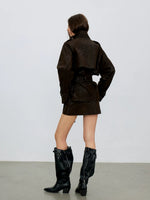 Belted PU Utility Jacket