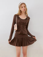 Lace Hooded Skirt Set
