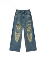 Blue Sparkly Ripped Jeans