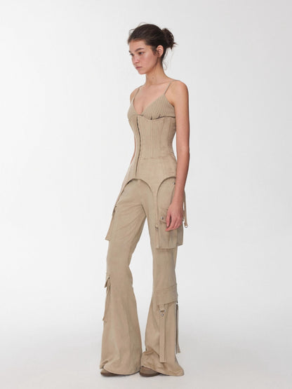 Suede Garter Corset Belt