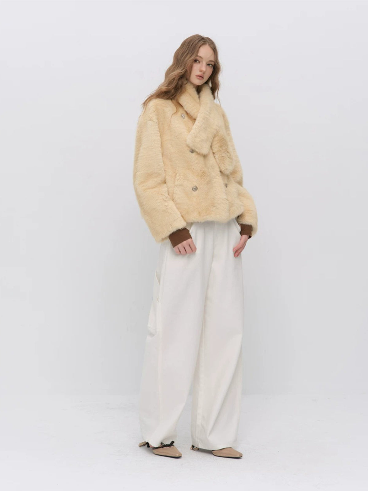 Double-Breasted Faux Fur Jack