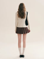 Plaid Bow Knit Cardigan
