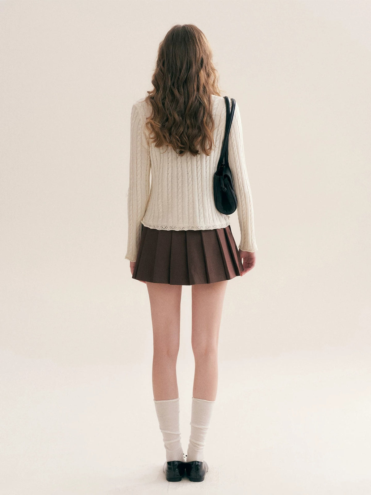 Plaid Bow Knit Cardigan