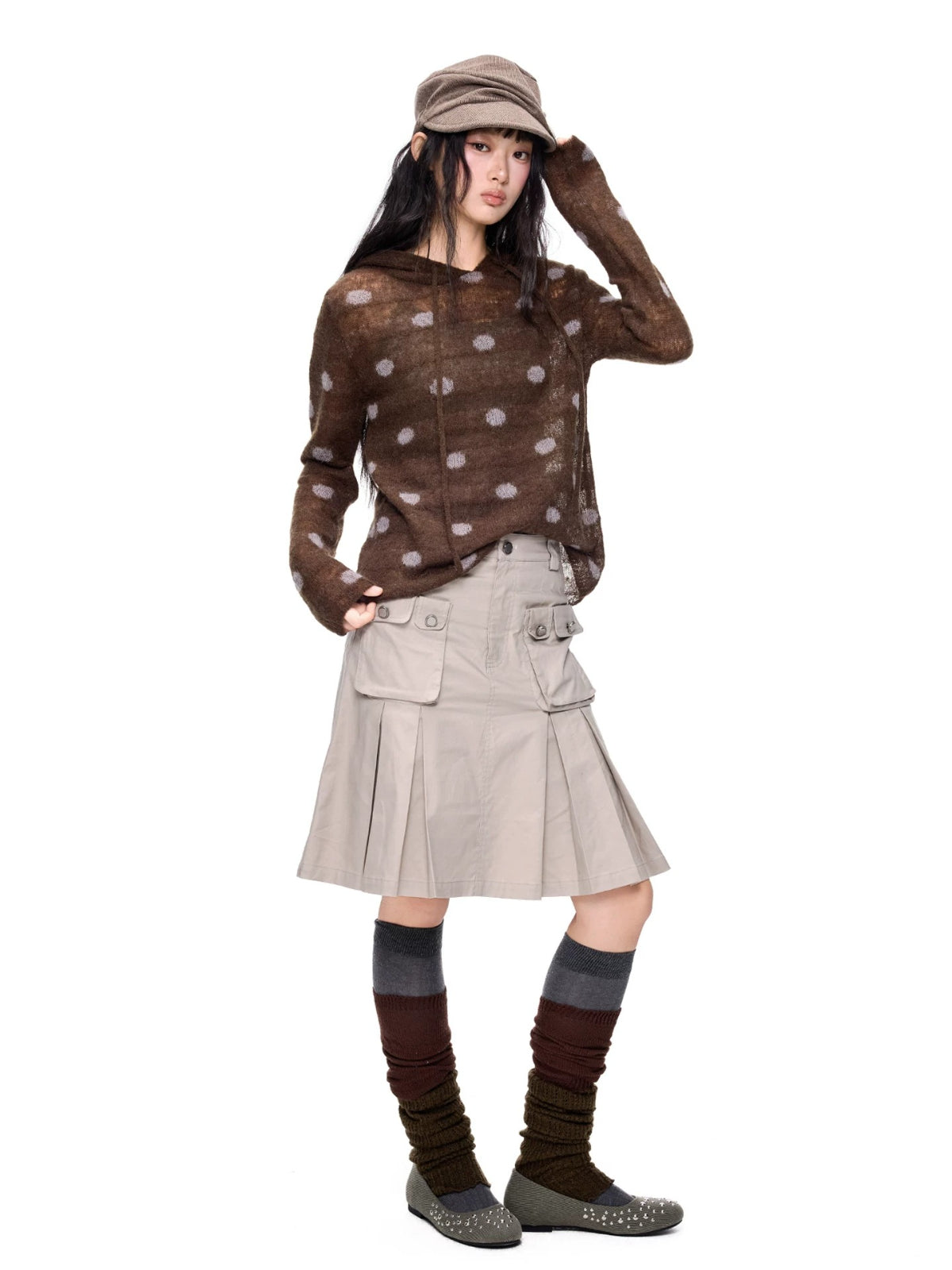 Polka Dot Mohair Hoodies