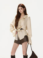 Satin Ruffle Blouse