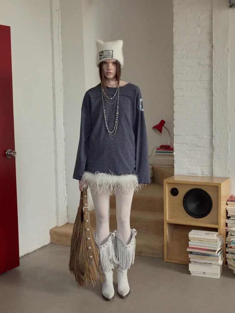 Ostrich Hem Mesh Tank