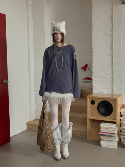 Ostrich Hem Mesh Tank